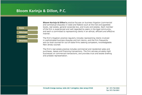 Bloom Karinja & Dillon law firm website