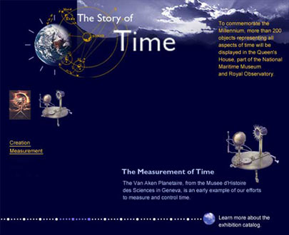 Story of Time exhibition website