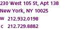 Work: 212.932.0198, Cell: 212.729.8882